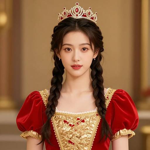 Regal Girl with Braided Hair