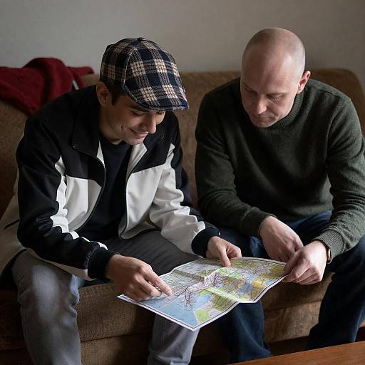 Men Discussing Plans in Cozy Setting