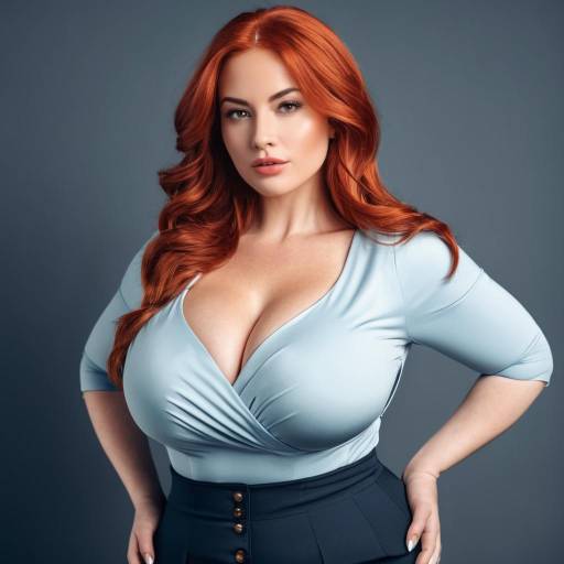 Confident Curvy Woman in Ancient Oracle
