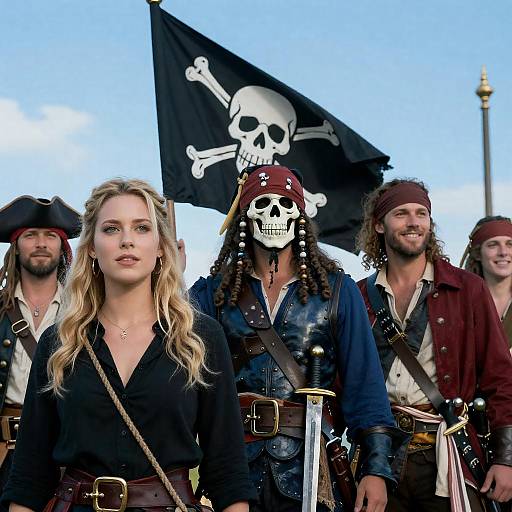Outdoor Pirate-Themed Group Photo