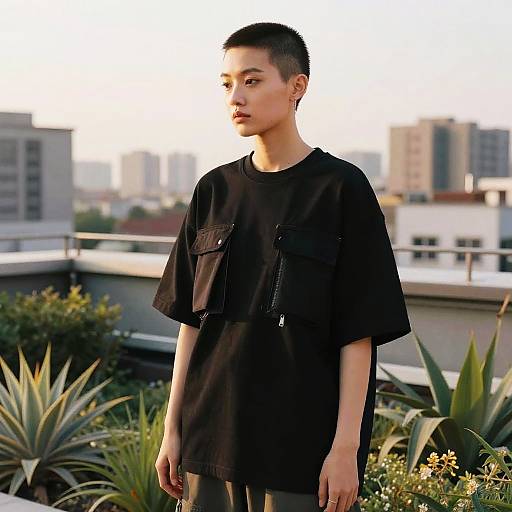 Fashion Influencer with Short Undercut