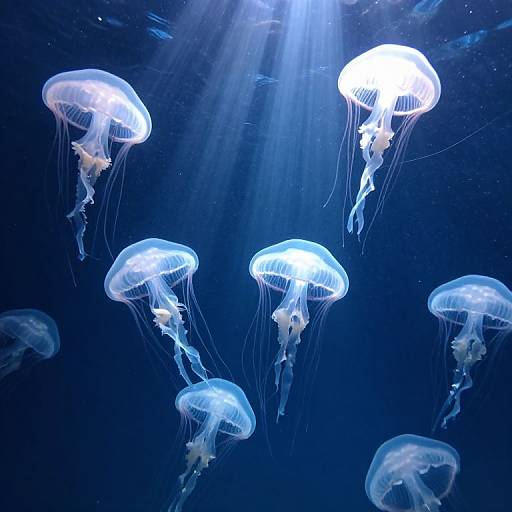 Ethereal Glowing Jellyfish Ballet