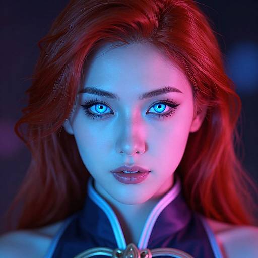 Ethereal Woman with Glowing Eyes