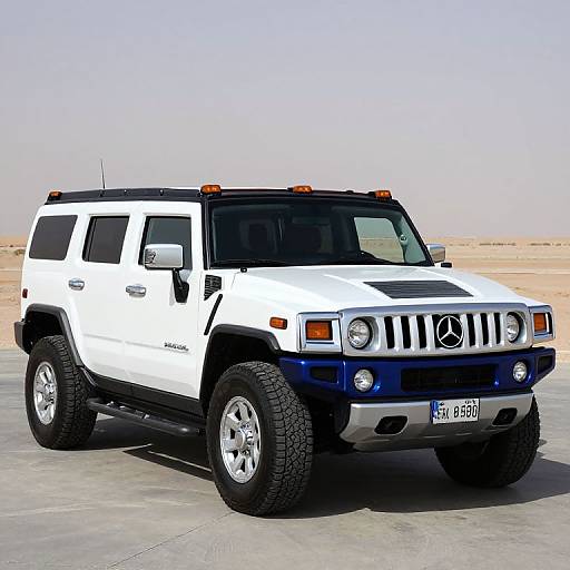 White Hummer H3 with Blue Wrap