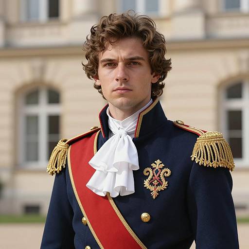 Young Man in Historical European Military Uniform