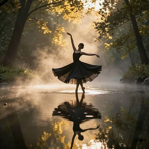 Graceful Dancer Above Tranquil Pond