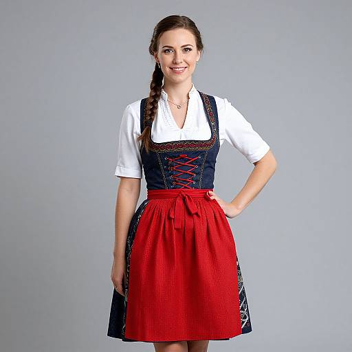 Woman in Traditional Bavarian Dirndl