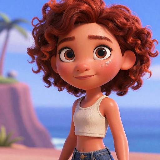 Ultra Realistic Redhead Woman on Cliff