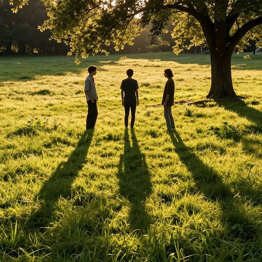Ethereal Shadows in Sunlit Meadow