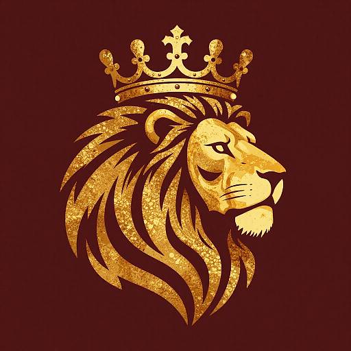 Fierce Crowned Lion Crest Logo