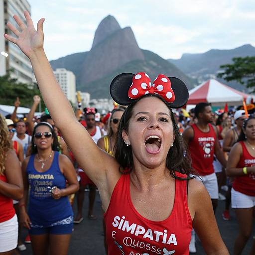 Woman Celebrates Rio Carnival Block Party
