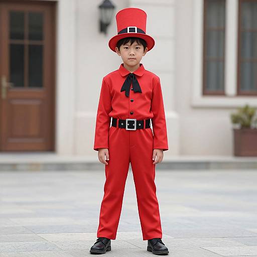 Boy in Red Matador Costume