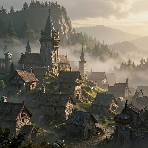 Phandelver Town in Misty Dawn