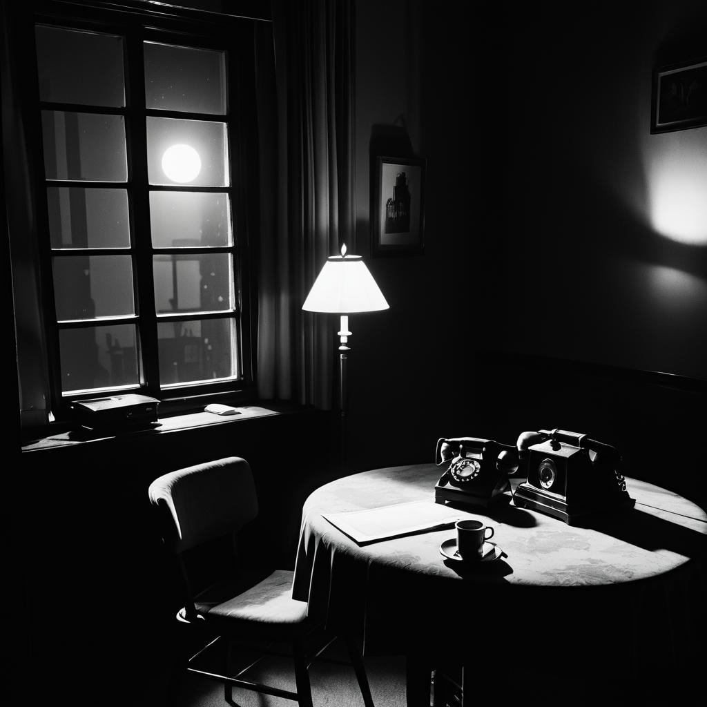 Noir Aesthetic: Grimy Hotel Room Scene