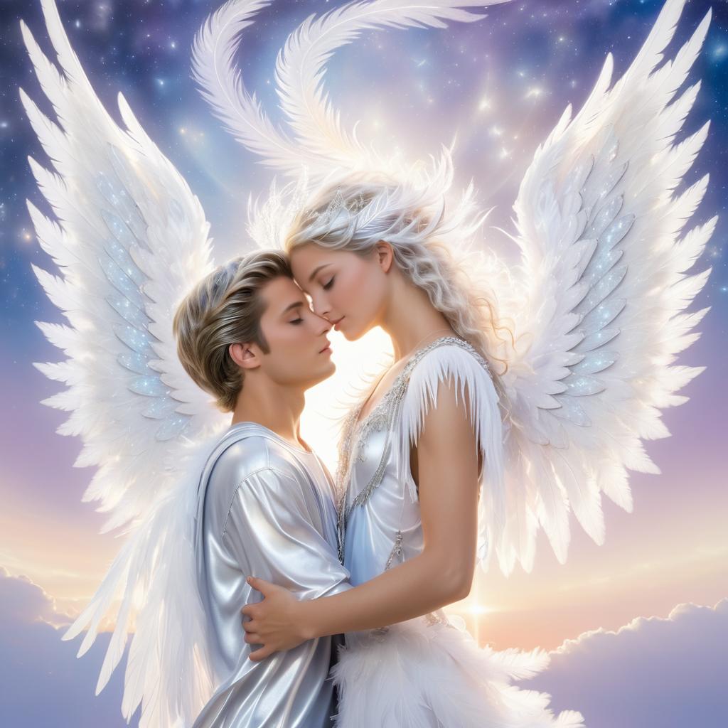 Serene Embrace of a Platinum Angel