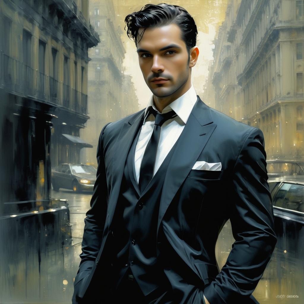 Elegant Man in Seductive Expressionism