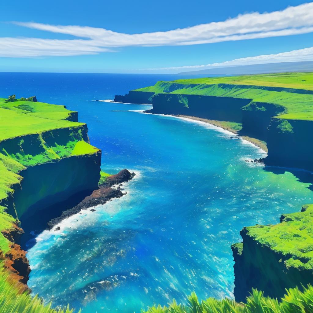 Impressionist Coastal Cliffs in Maui