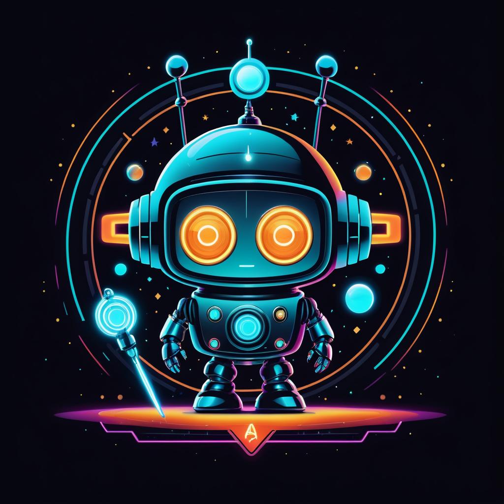 Whimsical Retro Sci-Fi Robot Character