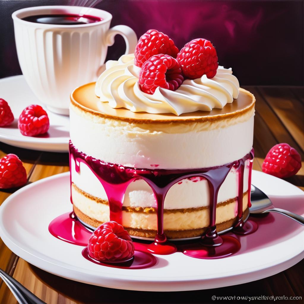 Indulgent Raspberry Cheesecake and Coffee Delight