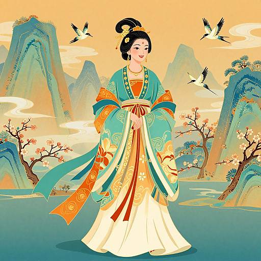 Smiling Woman in Traditional Robe