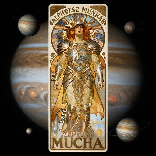 Galactic Warrior in Mucha Style