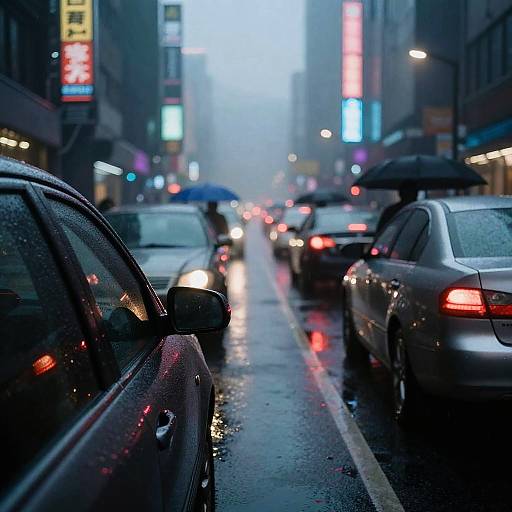 Cyberpunk Urban Street Rearview