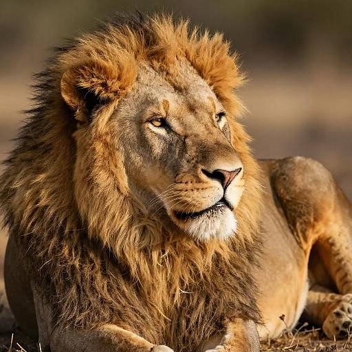 Majestic Lion in Golden Sunlight