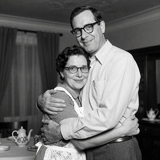 Intimate Black-and-White Embrace