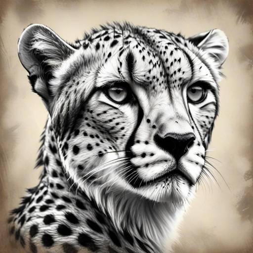 Majestic Cheetah Portrait in Vintage Style