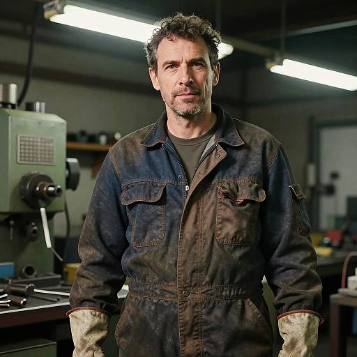 Avant-Garde Industrial Mechanic Portrait