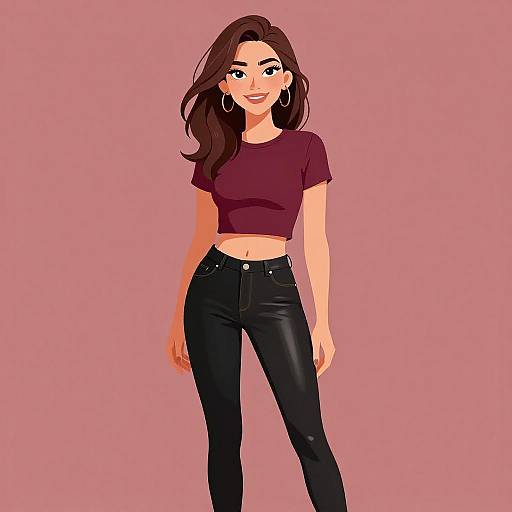 Smiling Woman in Edgy Fashion