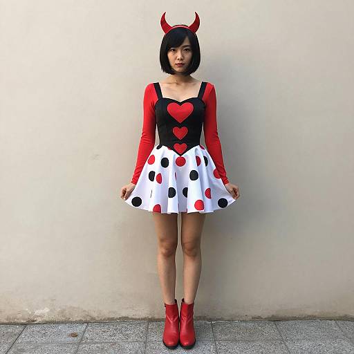 Asian Woman in Miraculous Ladybug Inspired Costume