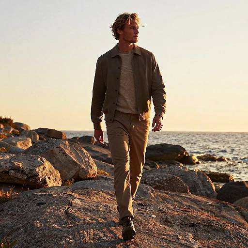Swedish Male Model by Rocky Coastline