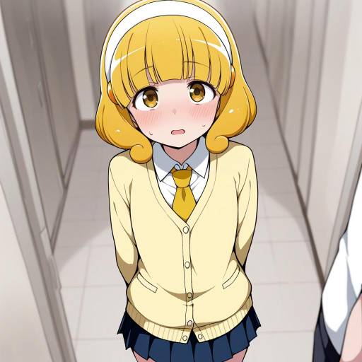 Cute Schoolgirl with Blonde Hair