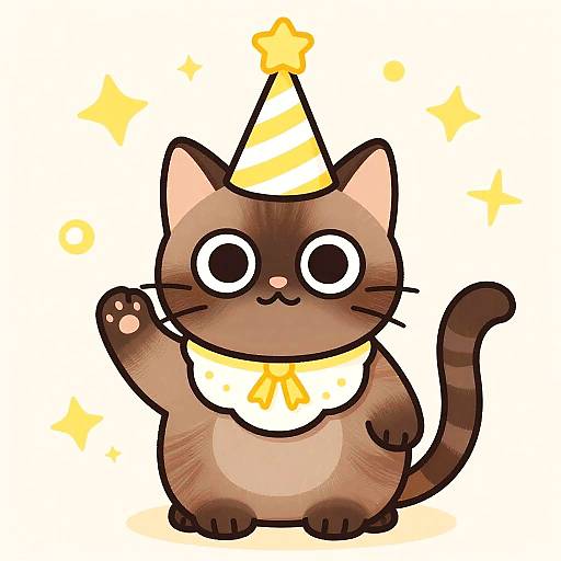 Birthday Celebration Anthropomorphic Egyptian Mau