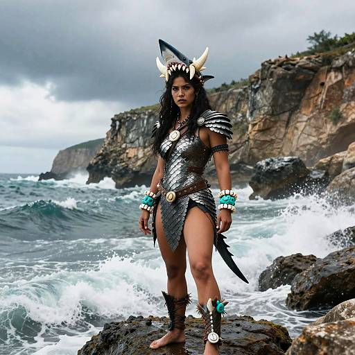 Oceanic Warrior in Stormy Paradise