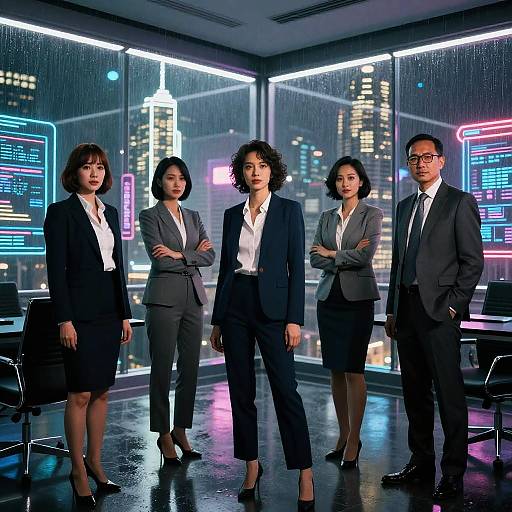 Neon-Noir 35mm Corporate Portrait Series