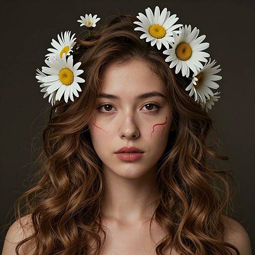 Elegant Floral Portrait with Vein Marking