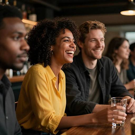 Friends Enjoying Drinks at Bar