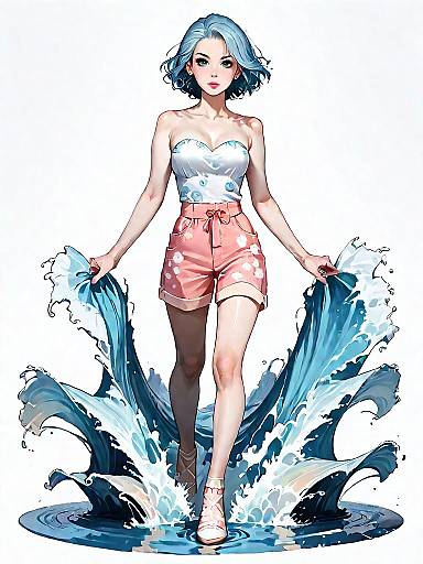 Realistic Summer Casual Woman Illustration