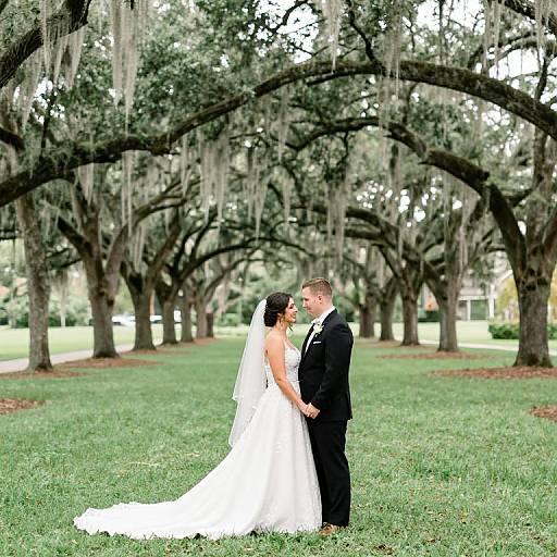 Elegant Outdoor Wedding Portrait