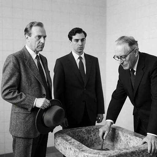 Black-and-White Portrait of Three Men