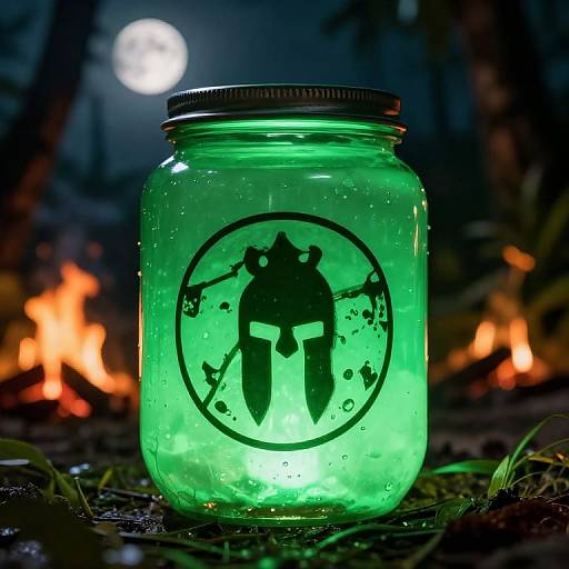 Spartan with Glowing Jar in Jungle