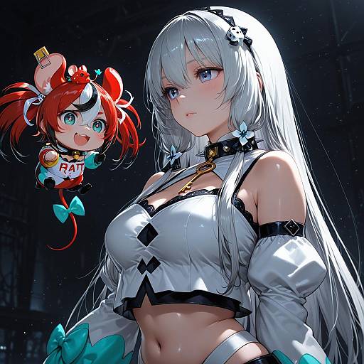 Illustration of Mr. squeaks (hakos baelz), hololive in the style of Orushibu