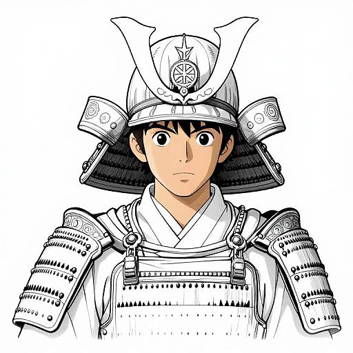 Samurai Wedding Coloring Book Portrait
