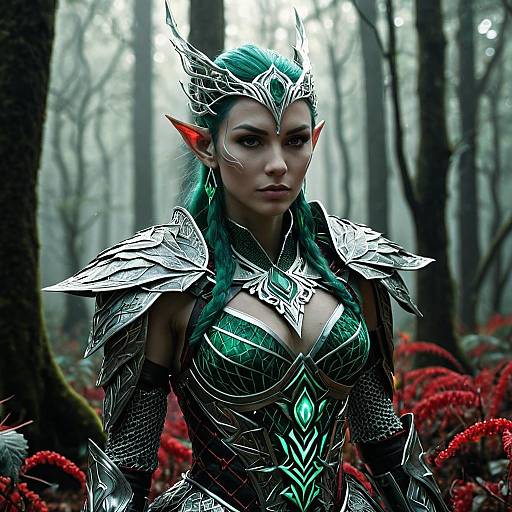 Ethereal Elven Warrior in Forest