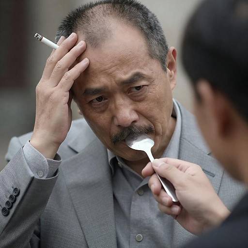 Intense Portrait of a Middle-Aged Man