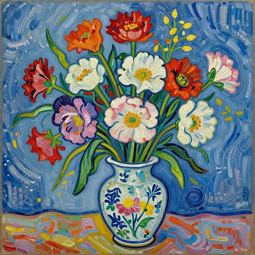 Vibrant Expressionist Floral Still Life