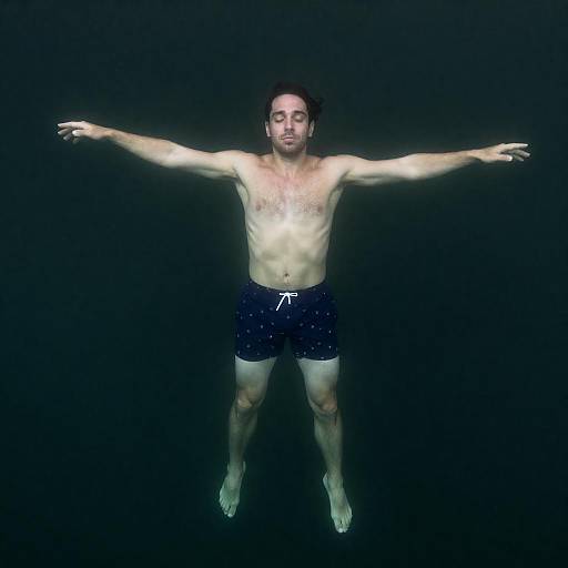 Serene Underwater Float in Murky Depths