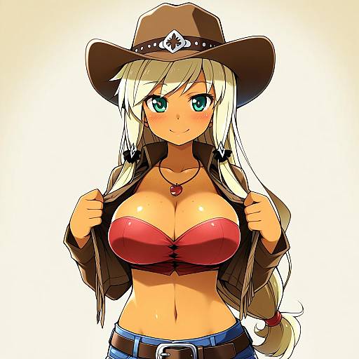 Illustration of Applejack, my little pony in the style of Haga yui